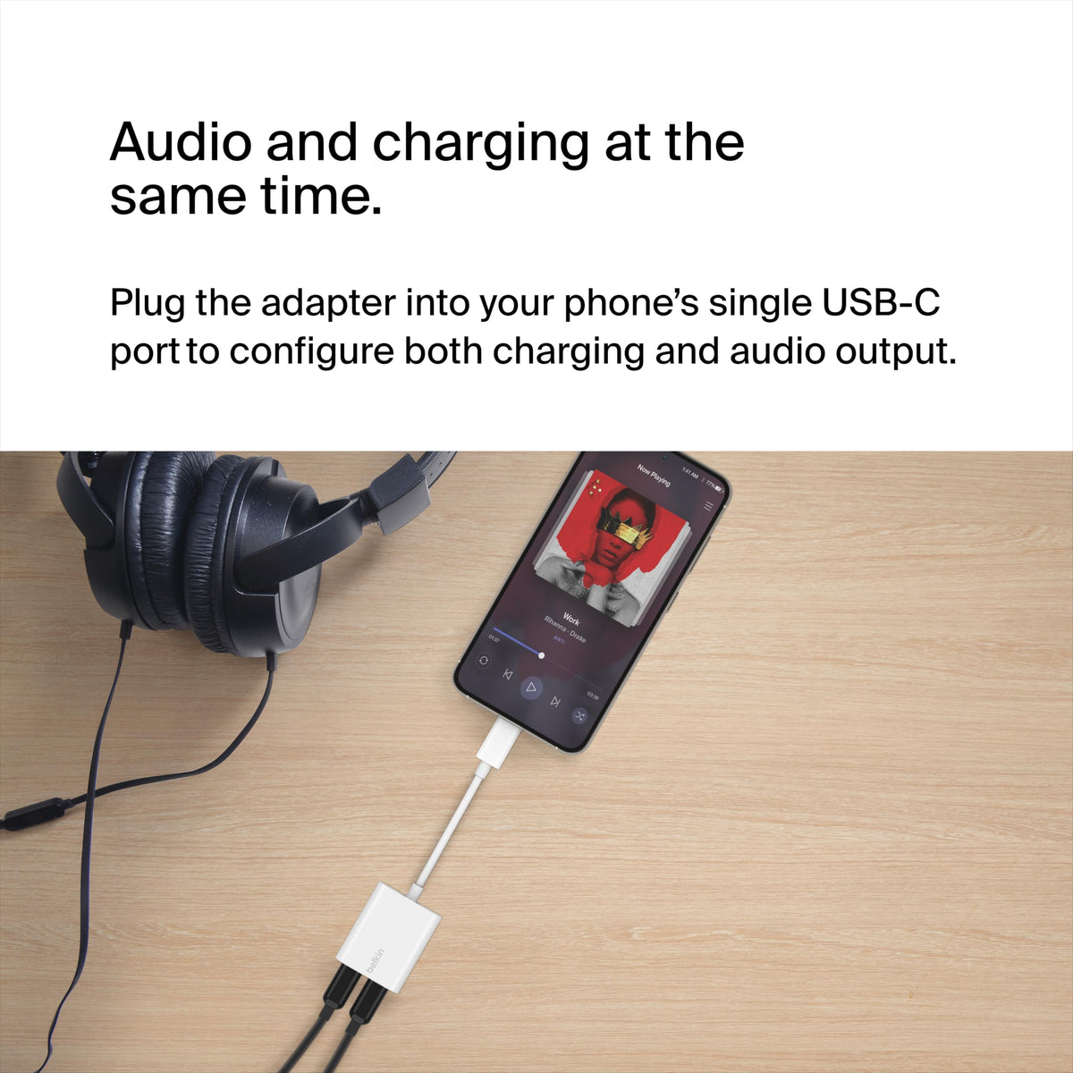 Belkin RockStar close-up on DAC area highlighting clear audio performance benefit