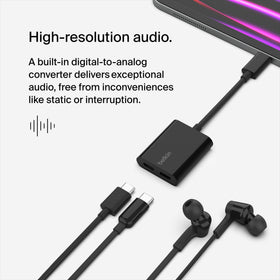 Belkin RockStar enables pass-through charging while you listen to audio.