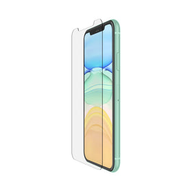 Belkin ScreenForce for iPhone 11 with Easy Align Tray enables bubble-free installation.
