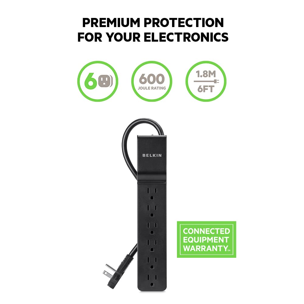 Belkin six-foot extension cord delivers reliable reach for home office devices.