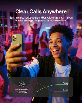 Belkin SoundForm Anywhere earbuds paired via Bluetooth 5.4 across devices