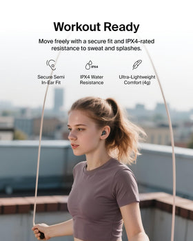 Belkin SoundForm Anywhere earbuds showing ENC for clearer calls