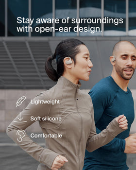 Belkin SoundForm ClearFit battery life showing 8 hours per earbud plus 18-hour case