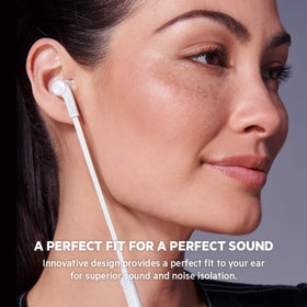 Belkin SoundForm sweat-resistant design suited for workouts and outdoor listening.