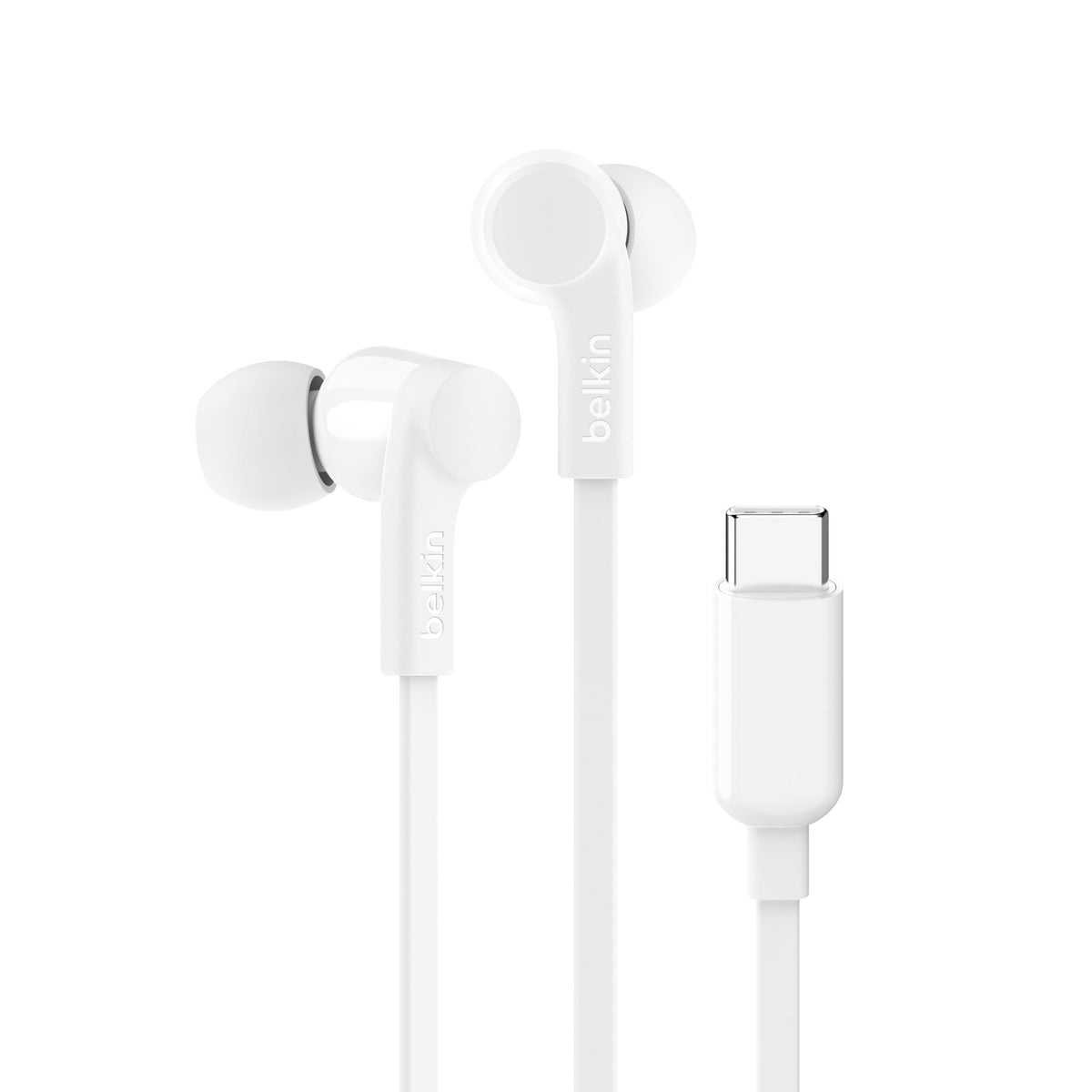 Belkin SoundForm Headphones with USB-C connector for clear audio on compatible devices.