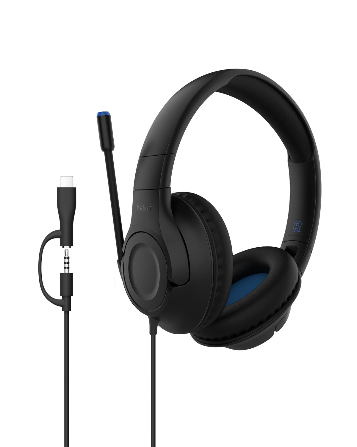 Belkin SoundForm Inspire kids headset with foldable design for easy packing