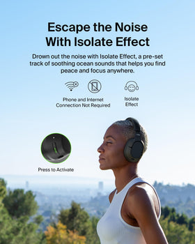 Belkin SoundForm Isolate CloudCushion close-up highlighting soft ear pad comfort and noise isolation