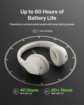 Belkin SoundForm Isolate worn on a commuter providing noise reduction benefit