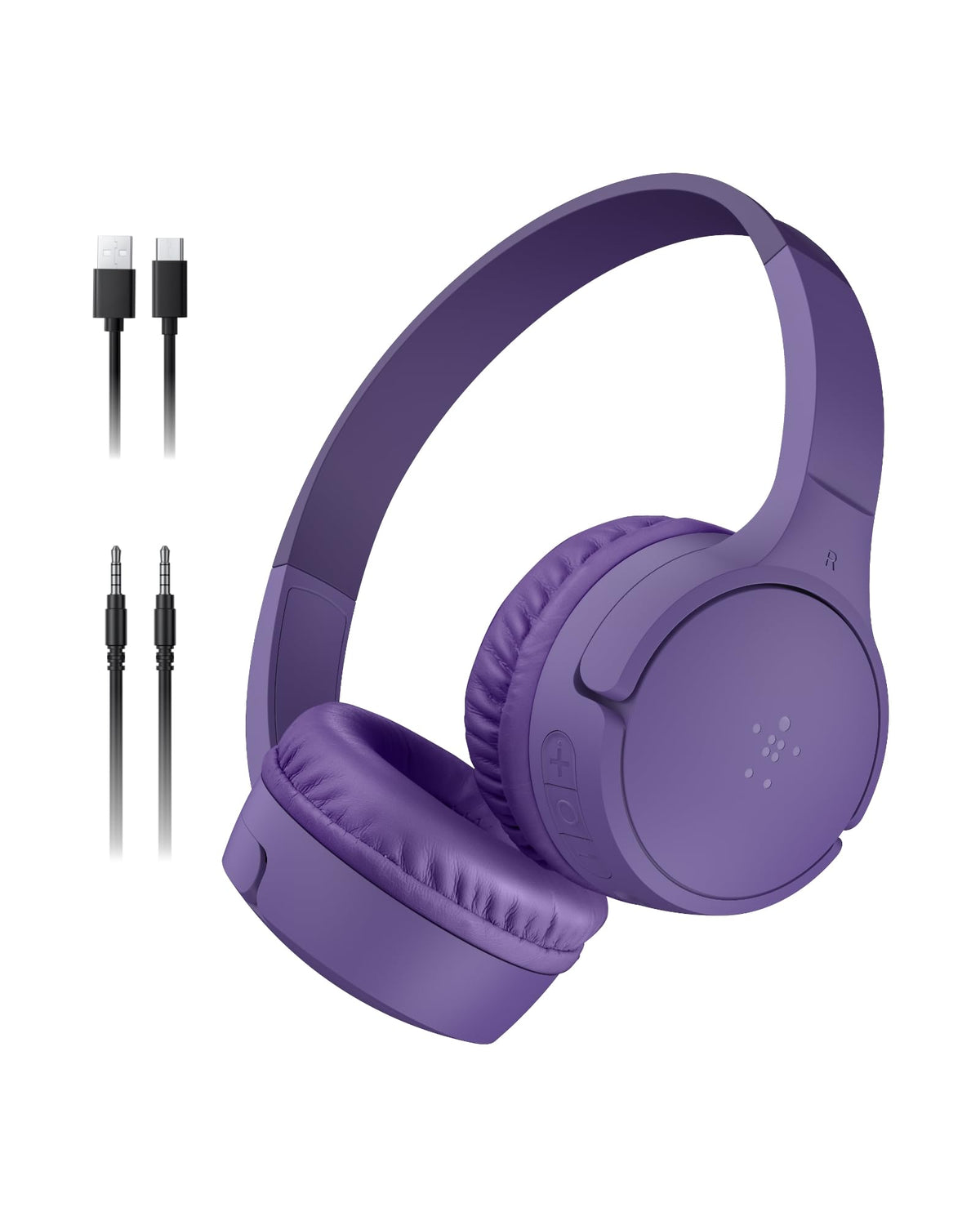 Belkin SoundForm Mini front packaging showing product and purple color, clear product ID and benefit