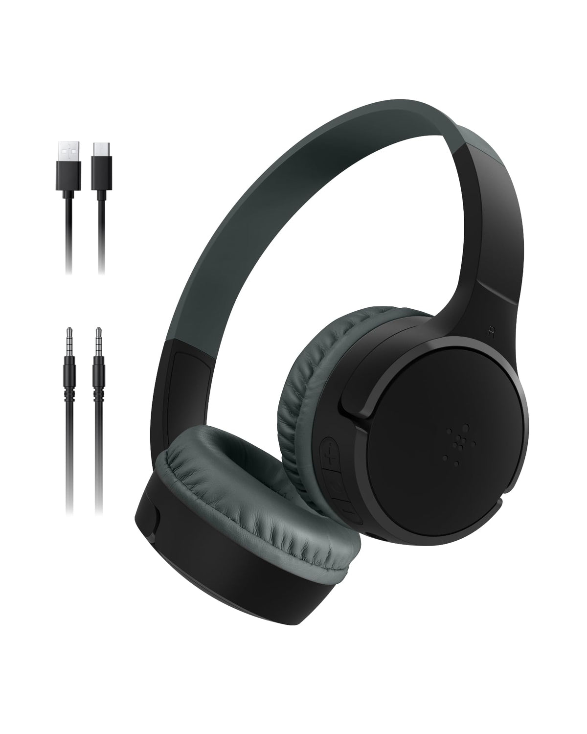 Belkin SoundForm Mini front view showing compact kid-sized design and comfortable fit