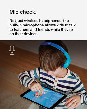 Belkin SoundForm Mini worn on child for size and secure fit benefit