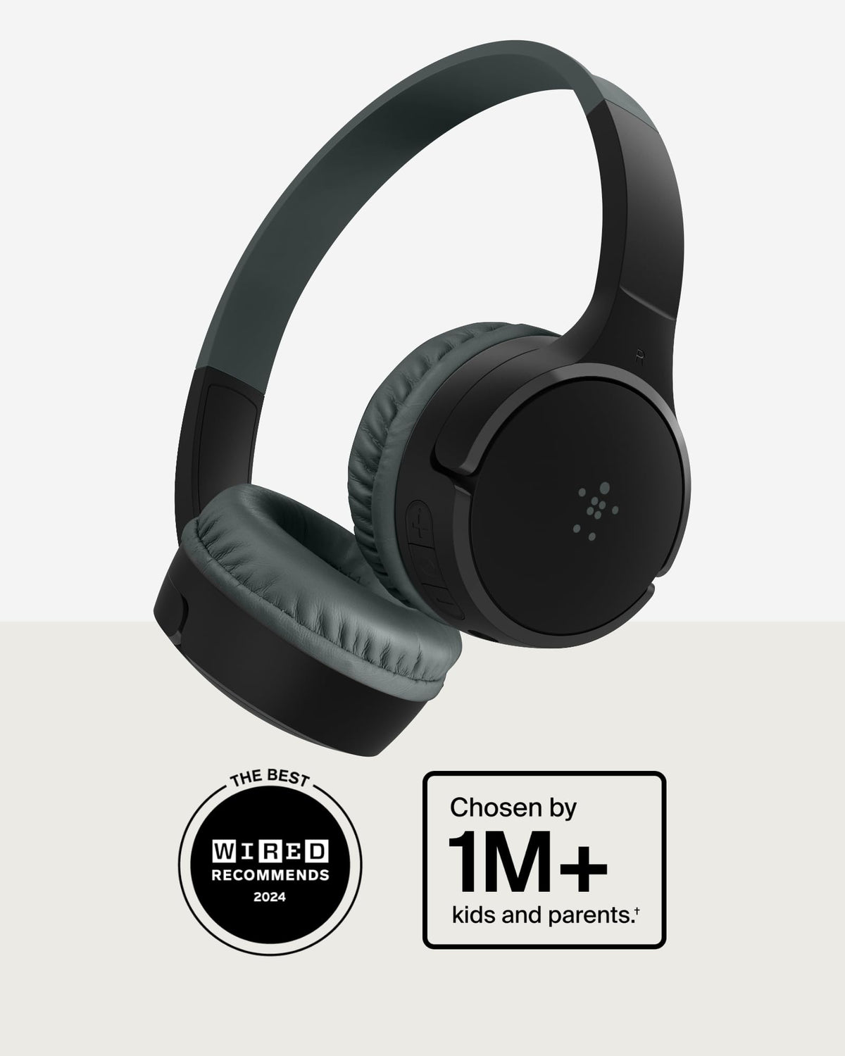 Belkin SoundForm Mini side profile highlighting over-ear fit and touch control ease
