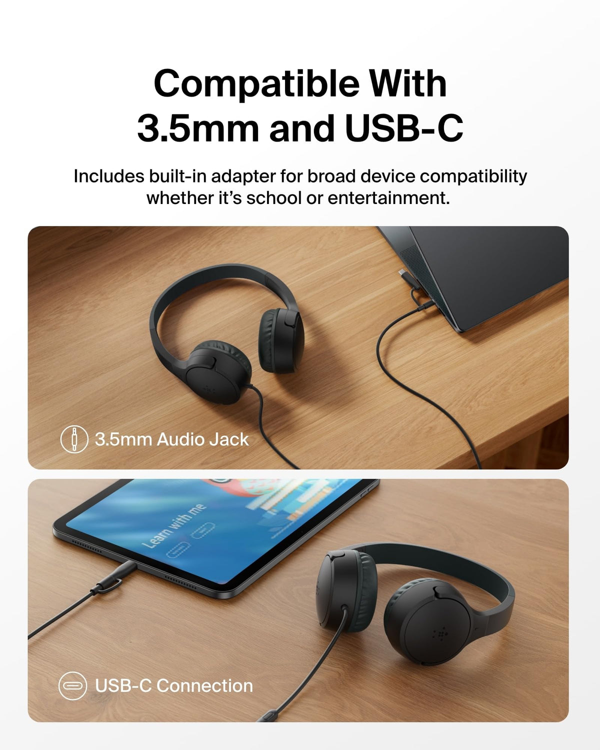 Belkin SoundForm Mini with fun stickers for personalized, kid-friendly design.
