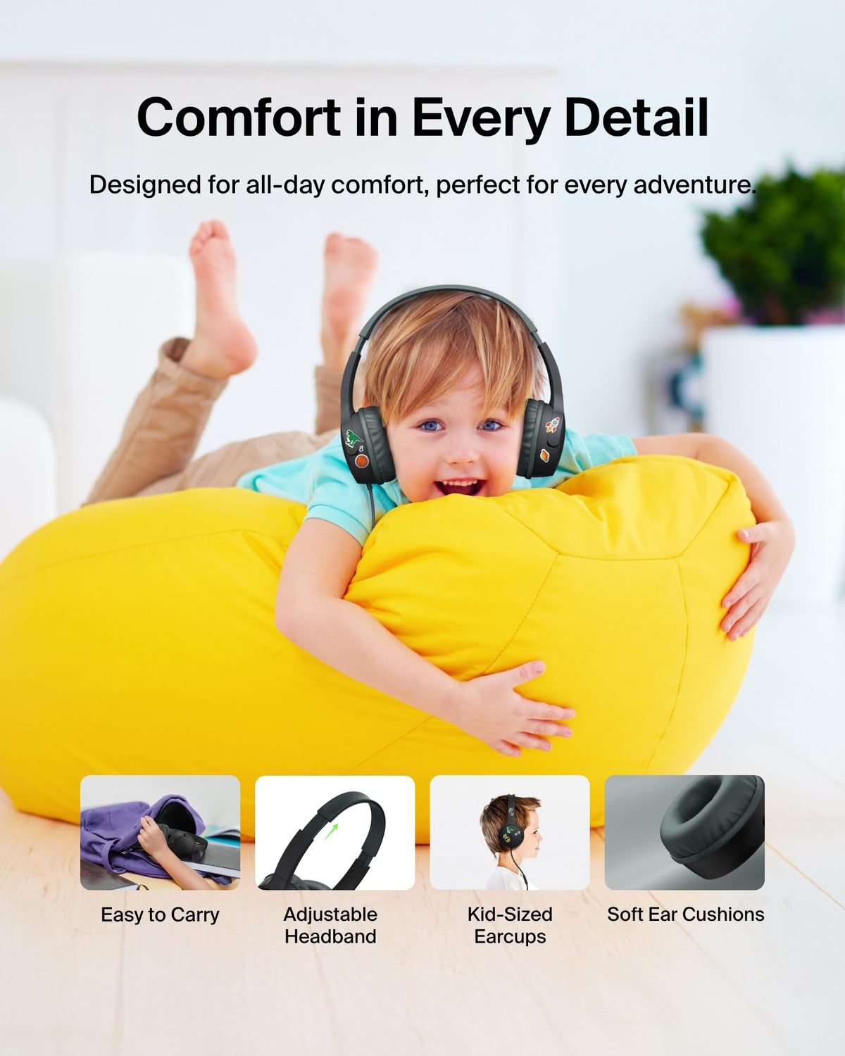 Belkin SoundForm Mini in a backpack ready for travel and on-the-go study.