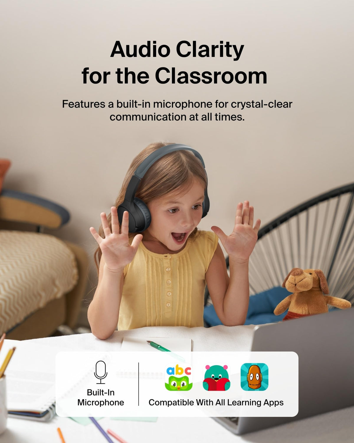 Belkin SoundForm Mini with included 3.5mm aux and USB-C cable offering wired backup