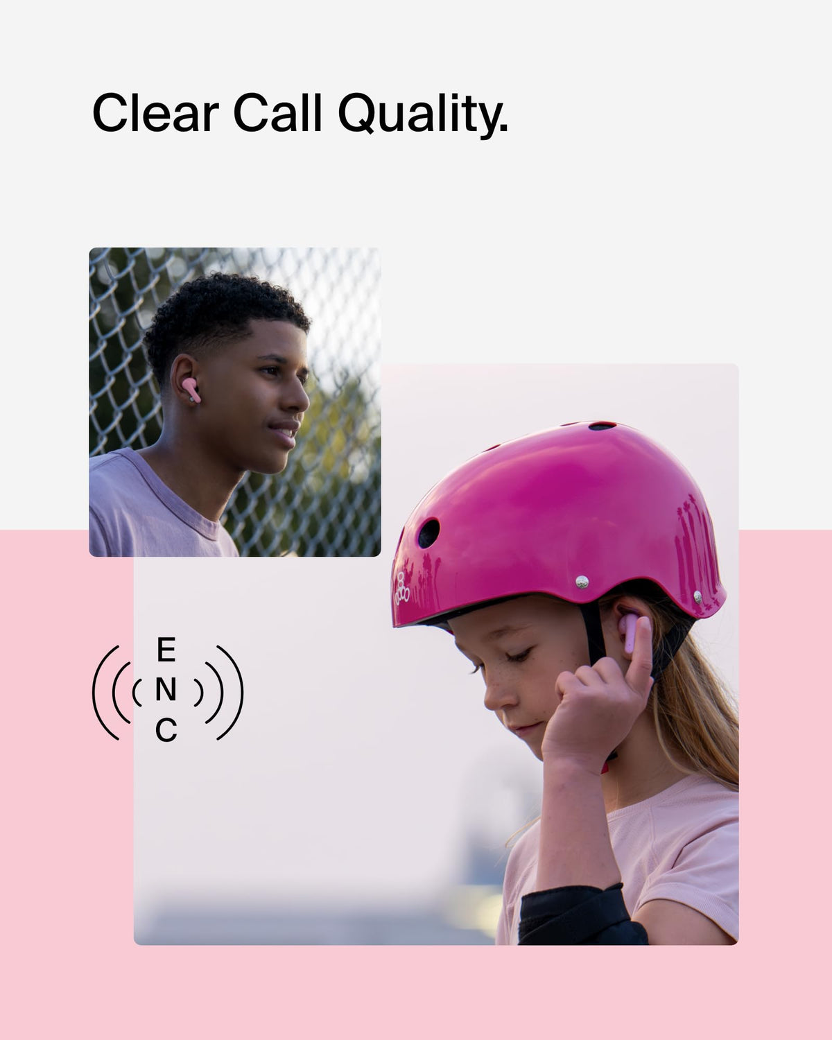 Belkin SoundForm Nano 2 worn by child using tablet showing clear audio for learning