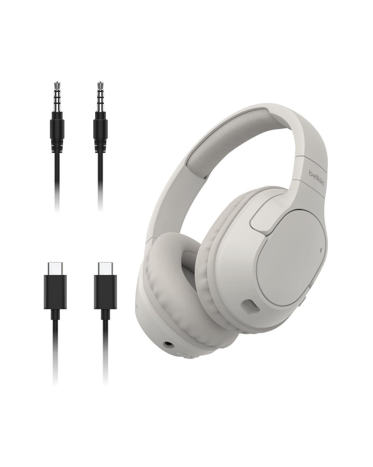 Belkin SoundForm Surround front view in sand showing modern design and comfort