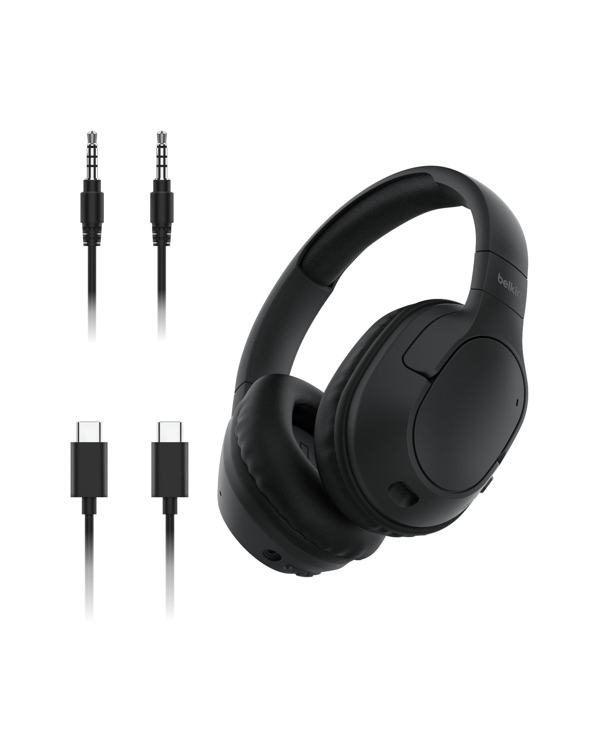 Belkin SoundForm Surround front view showing sleek black design and branding