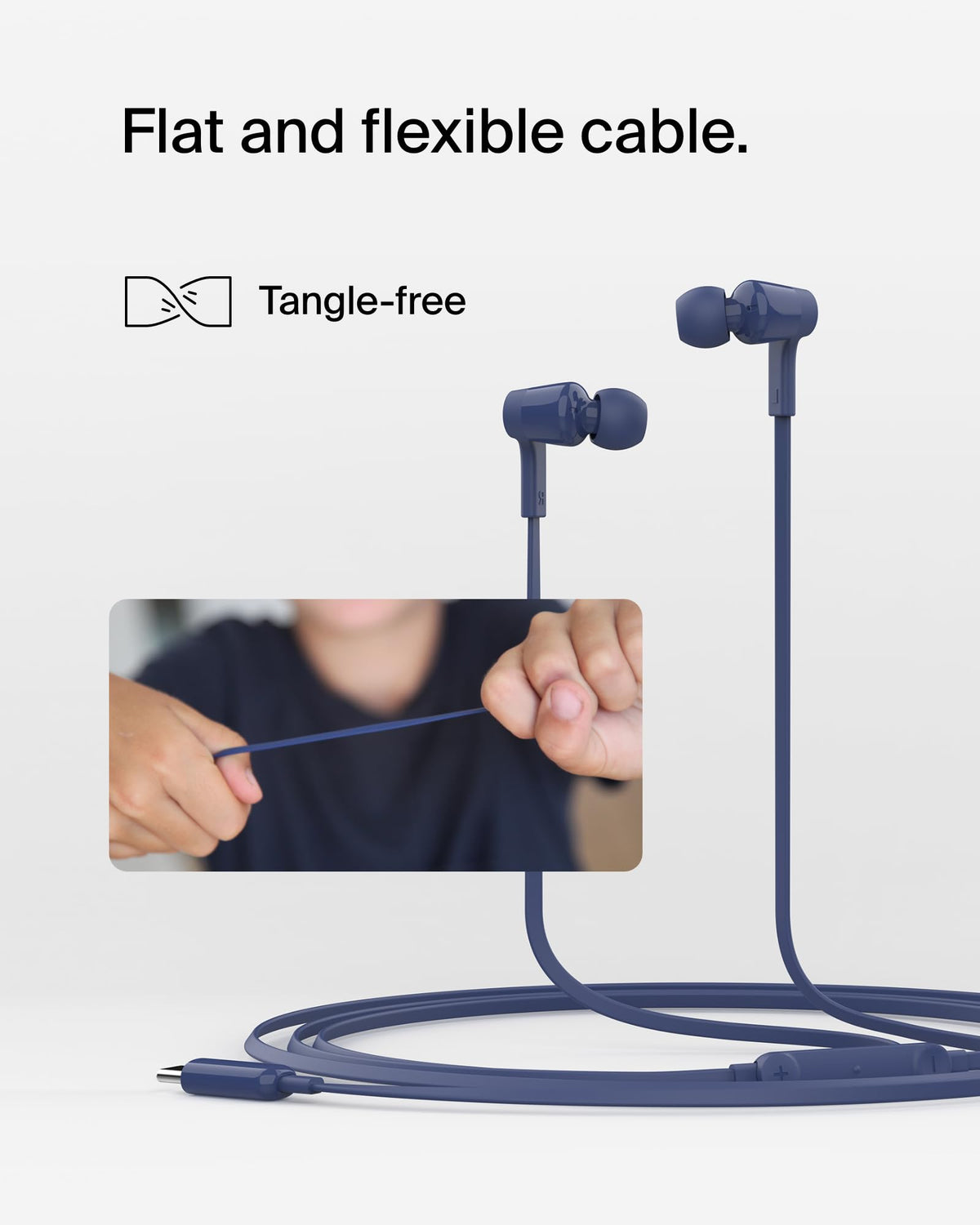 Five ear-tip sizes for improved comfort and noise isolation.