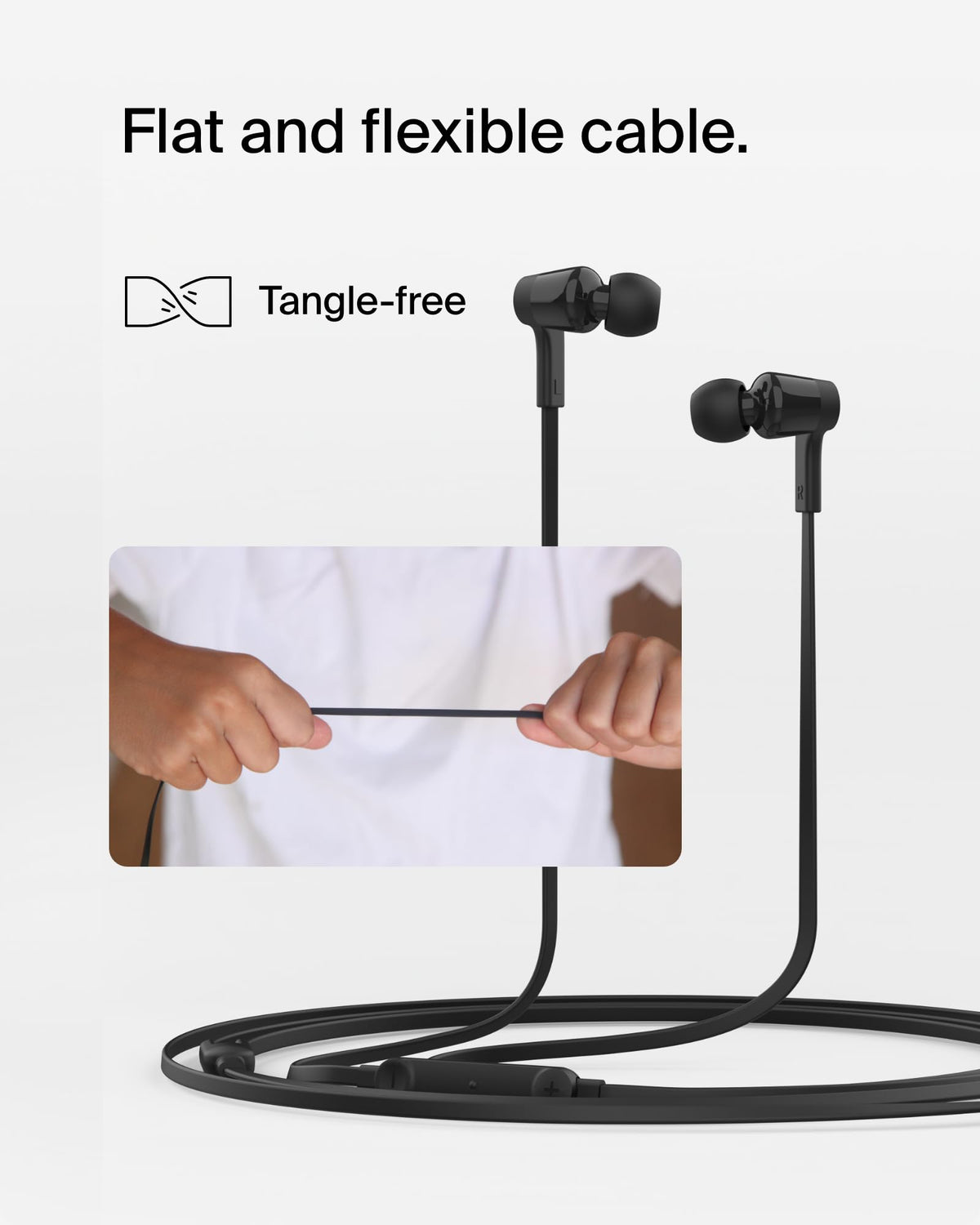 Belkin SoundForm earbuds XXS‑XL ear tips for a comfortable, personalized fit.