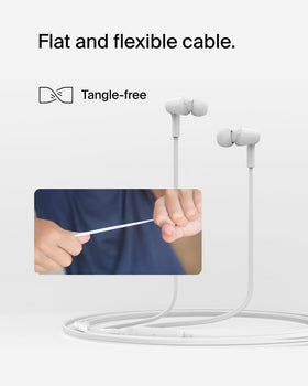 Belkin SoundForm earbuds USB-C plug-and-play for quick device pairing.