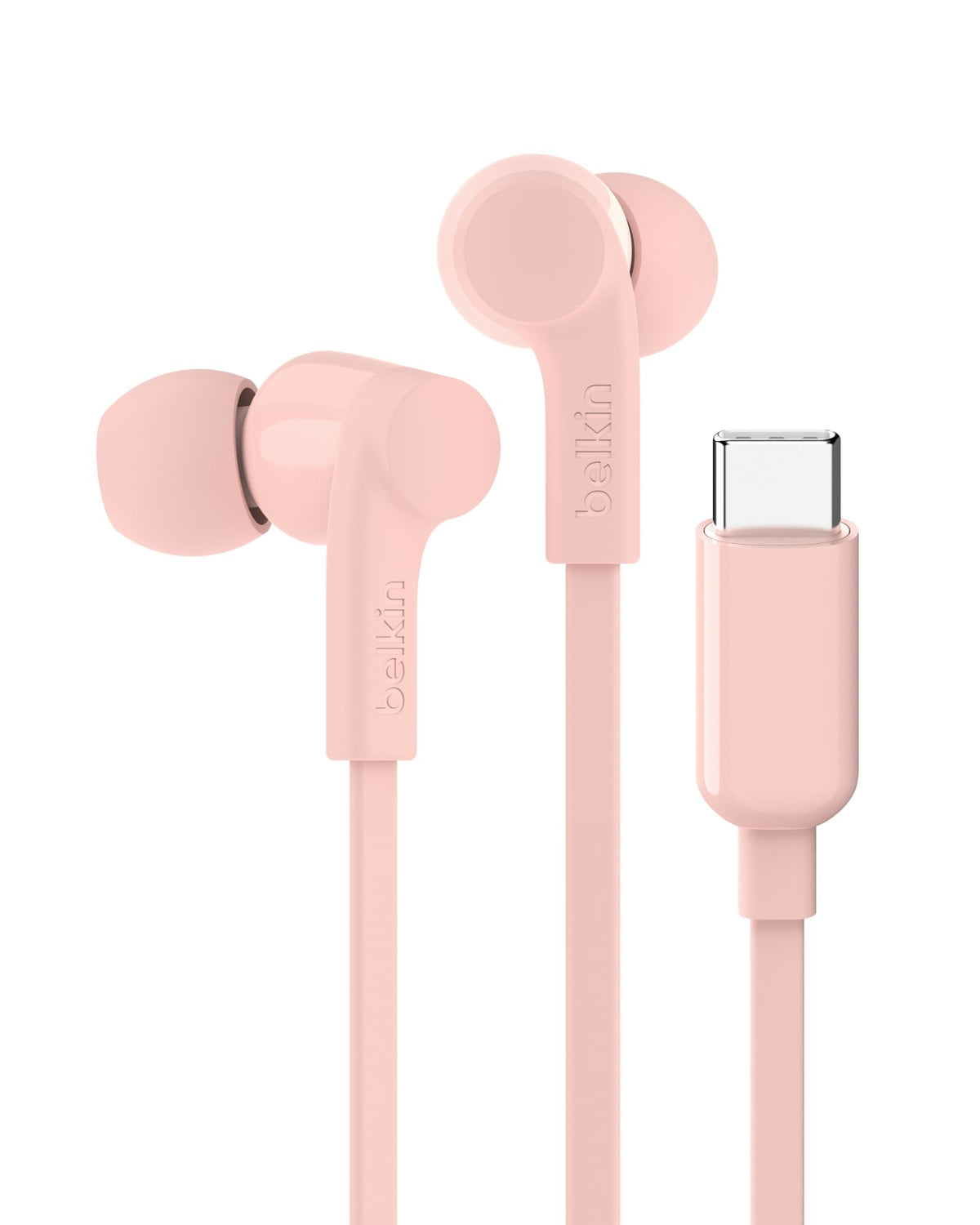 Belkin SoundForm USB-C earbuds close-up for crisp, balanced sound