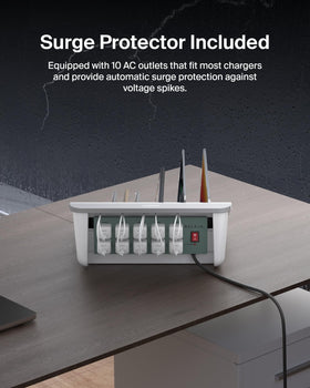 Belkin station with multiple charging ports for diverse devices.