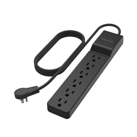 Belkin surge protector with six outlets for a clutter-free desk