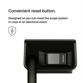 Widely spaced outlets prevent crowding when plugging bulky adapters