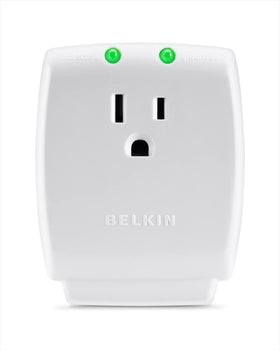 Belkin SurgeCube, 1-outlet wall-mount, compact surge protection for desks