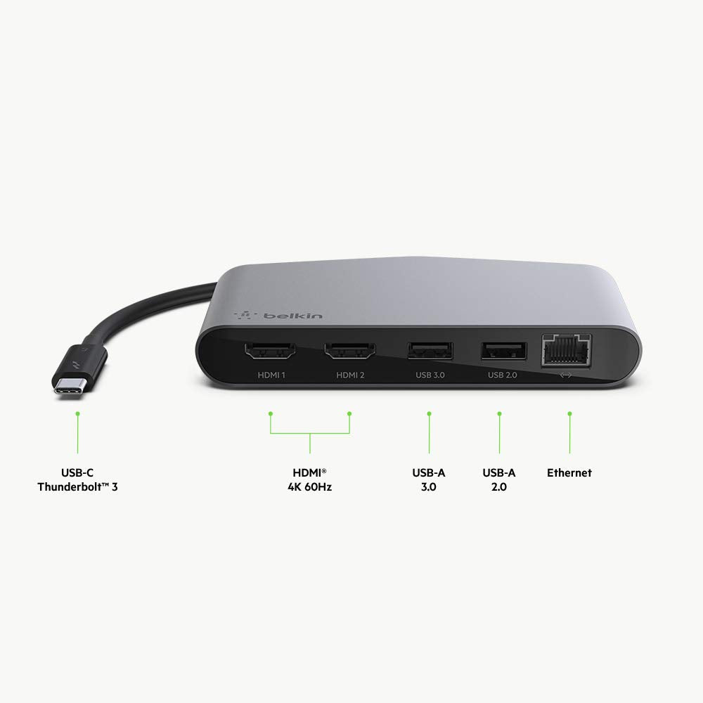 Belkin Dock Mini HD compatible with macOS and Windows USB-C devices