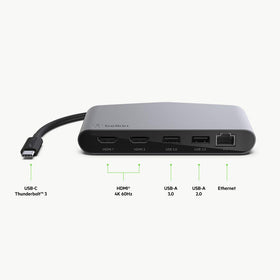 Belkin Dock Mini HD compatible with macOS and Windows USB-C devices