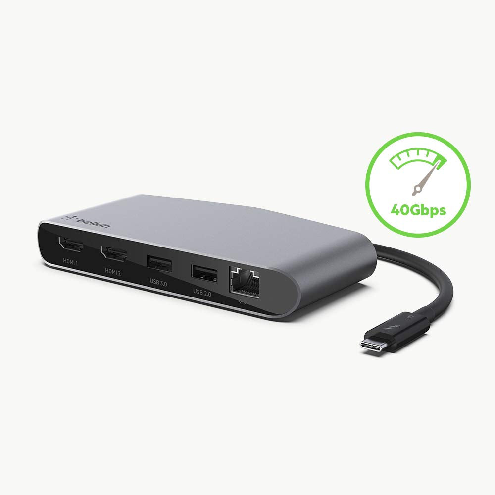 Belkin Dock Mini HD single cable setup for a clean workstation