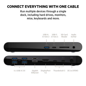 Included 0.8 m Thunderbolt 3 cable enables cleaner desk layouts.