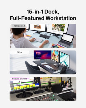Belkin triple-display docking 2x DisplayPort for high-res video across monitors