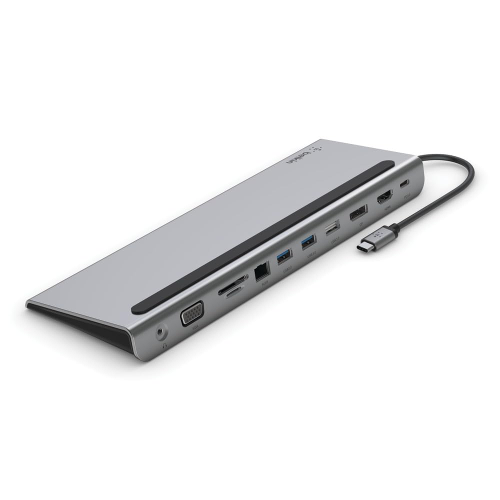 Belkin 11-in-1 USB-C hub with USB-C PD 100W for pass-through charging.