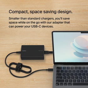 Belkin adapter powering a Steam Deck in a gaming setup showing reliable gaming charge support
