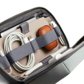 Bellroy Tech Kit stretch mesh pockets organize small bits for quick finds