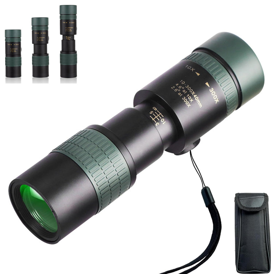 Belmeri front view of green monocular showing compact design and portability benefit