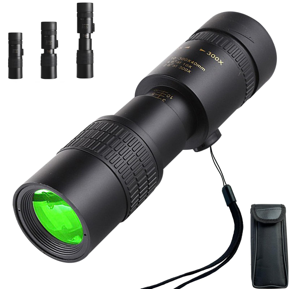 Belmeri monocular front view showing lens and compact design benefit portability
