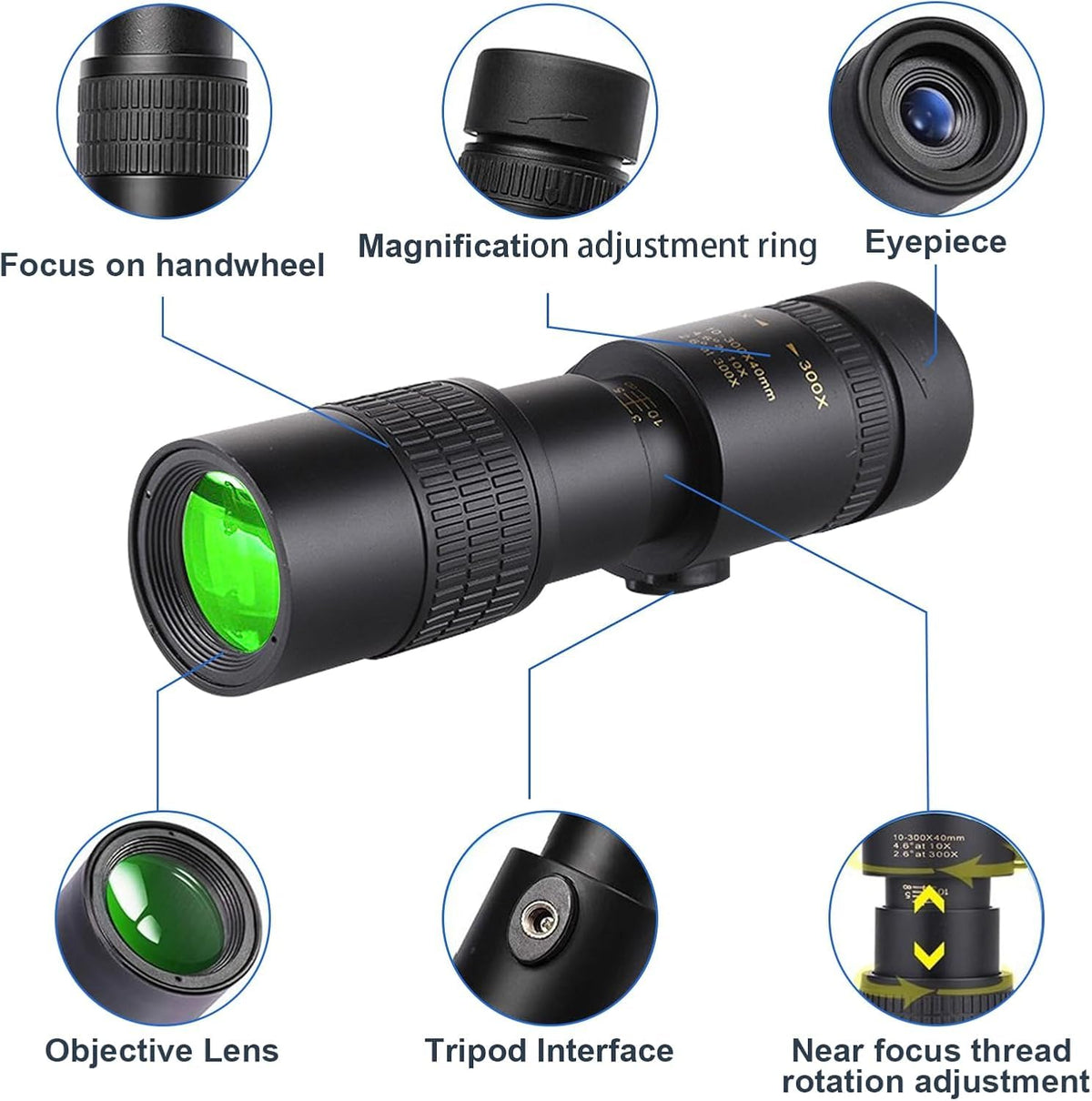 Belmeri mounted on tripod demonstrating stable viewing at high magnification benefit