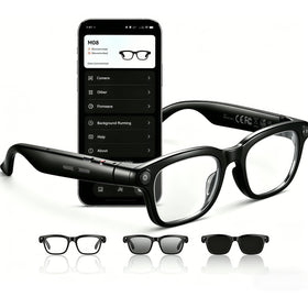 BeLuckyMan AI glasses front view showing sleek design for daily wear