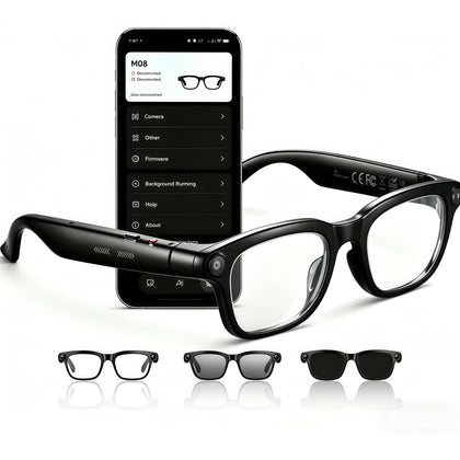 BeLuckyMan AI glasses front view showing sleek design for daily wear