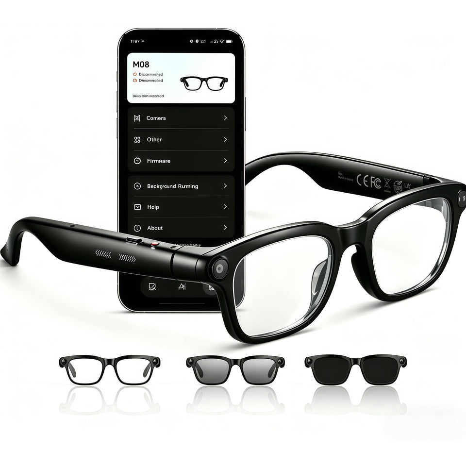 BeLuckyMan AI glasses front view showing sleek design for daily wear
