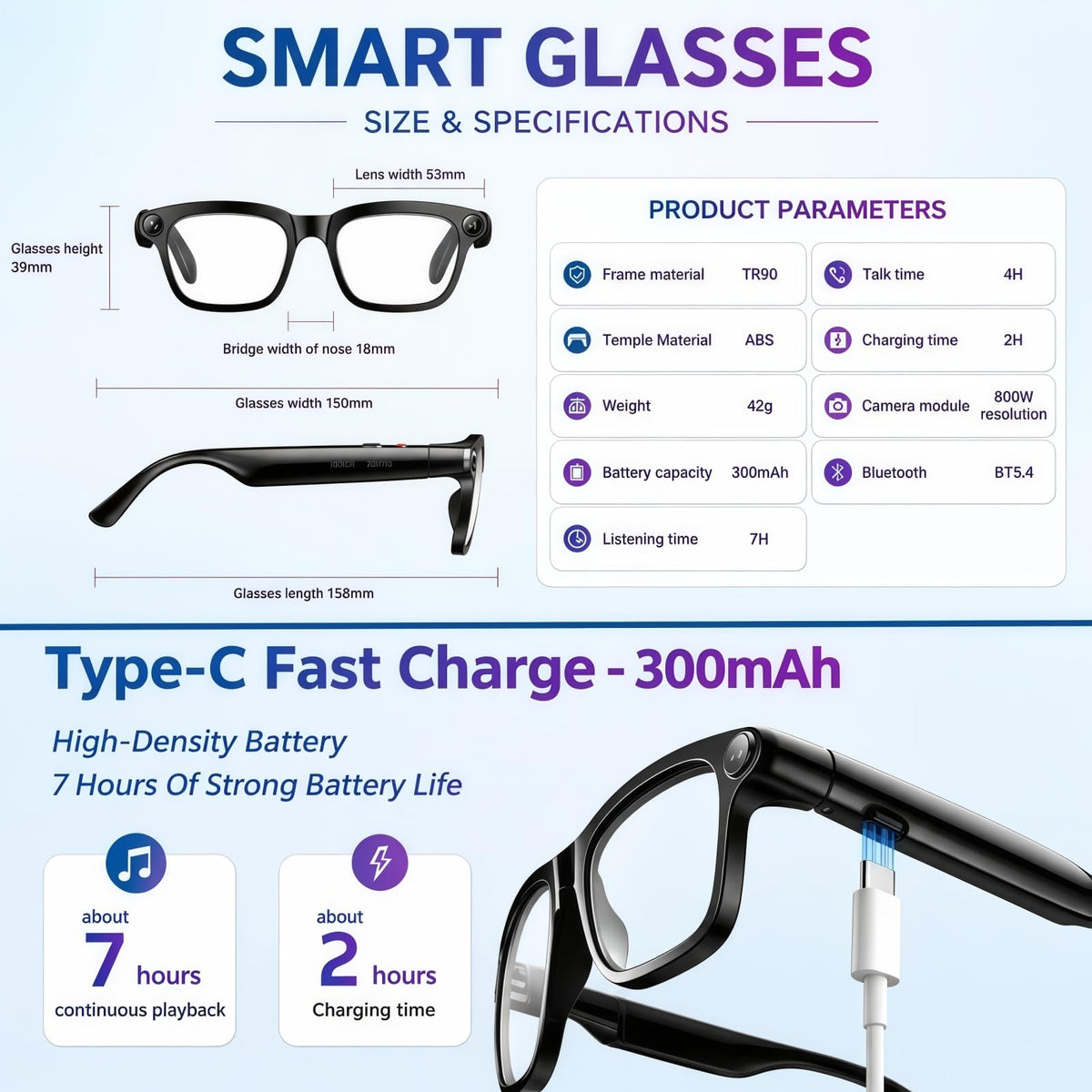 BeLuckyMan AI glasses ultra-lightweight frame for all-day comfort