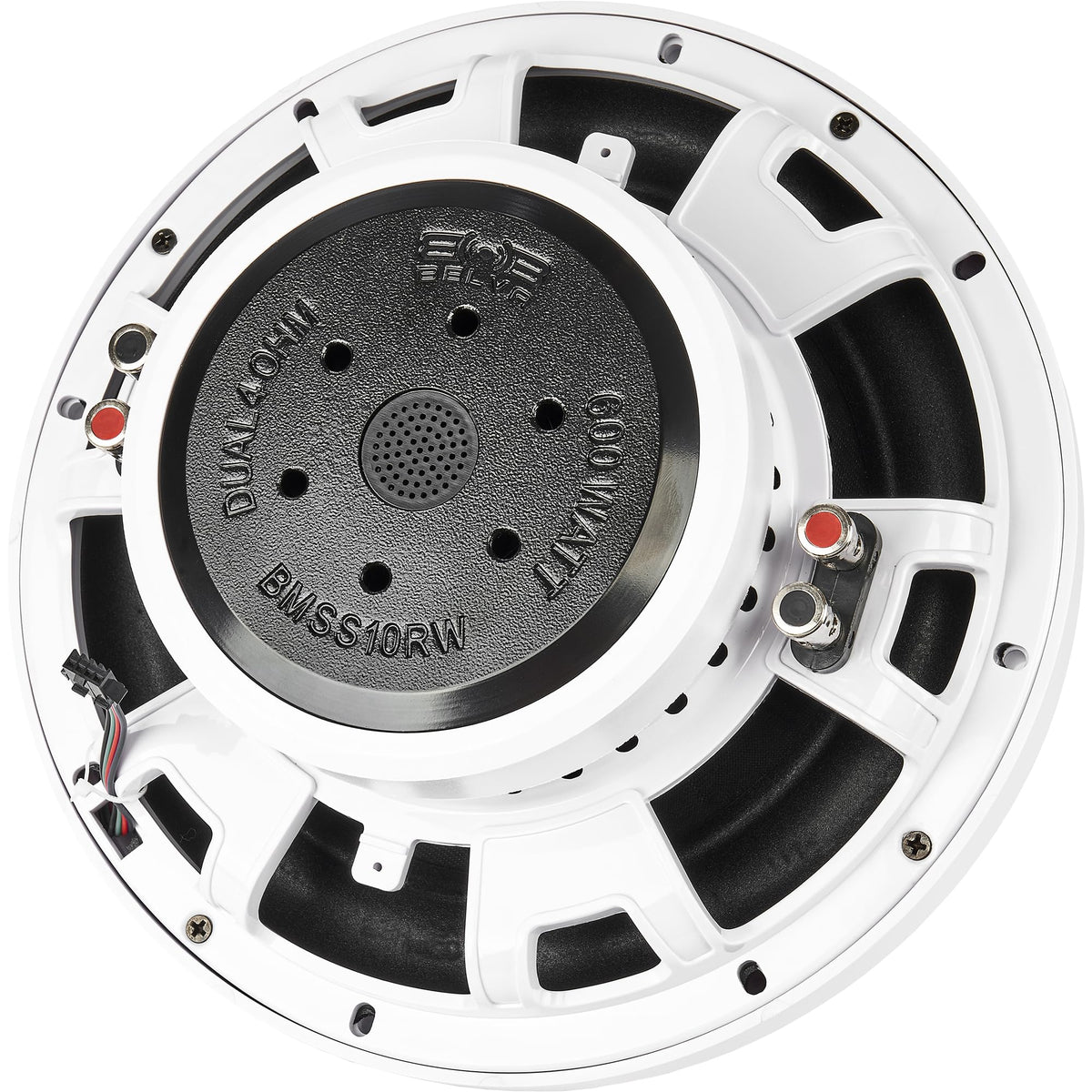 BELVA BMSS10RW mounted on boat speaker pod, shows marine installation benefit