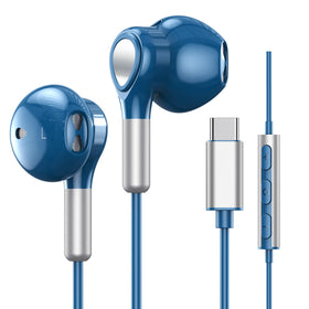 BENEWY USB-C earphones, side view, compact portable design.