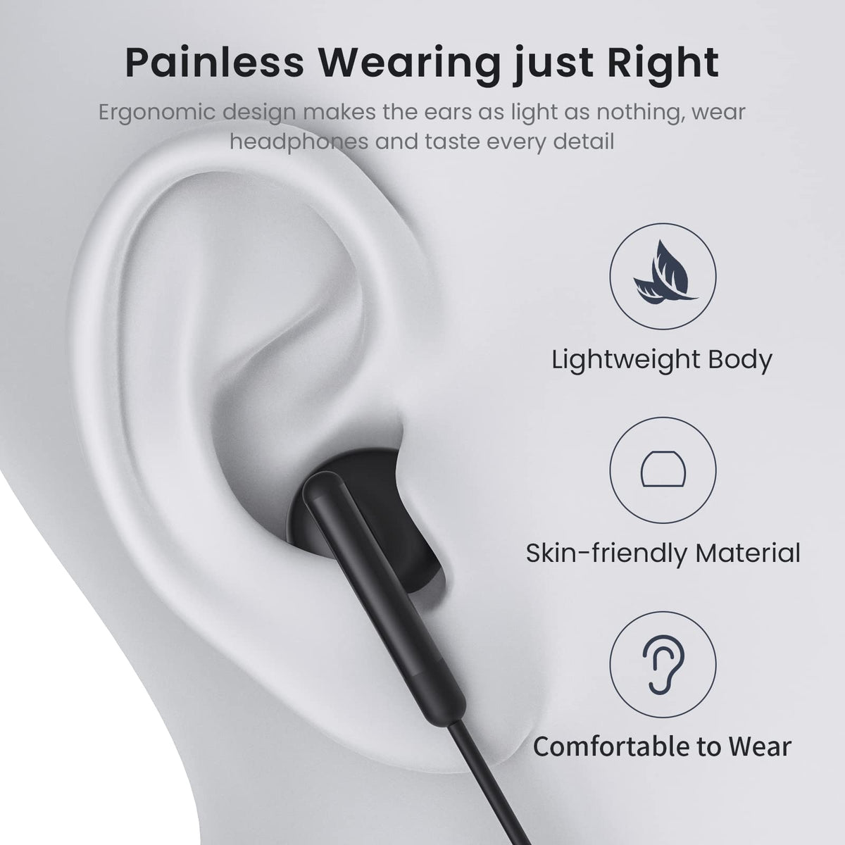 BENEWY USB C headphones with DAC chip and 14.2mm driver for crisp sound.