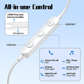 BENEWY USB-C headphones with high-quality DAC chip for balanced sound.