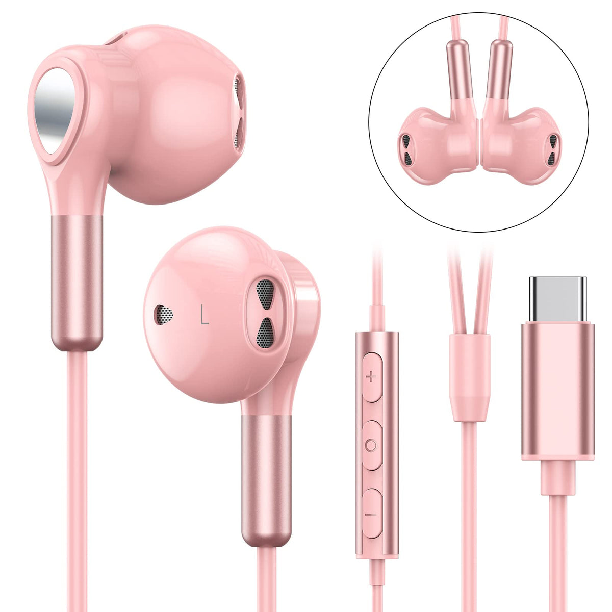 BENEWY USB-C headphones in-ear design for comfortable all-day listening